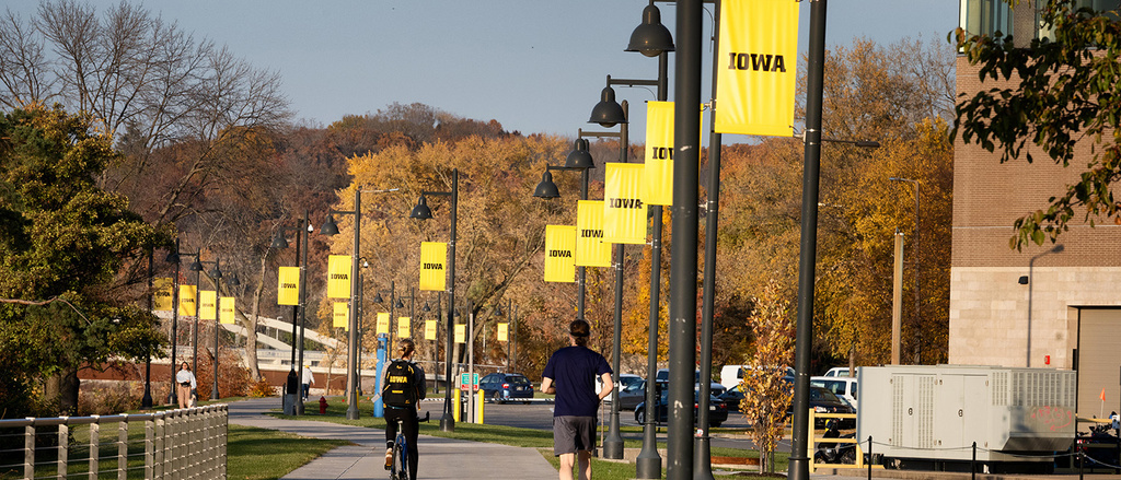 View of campus riverwalk