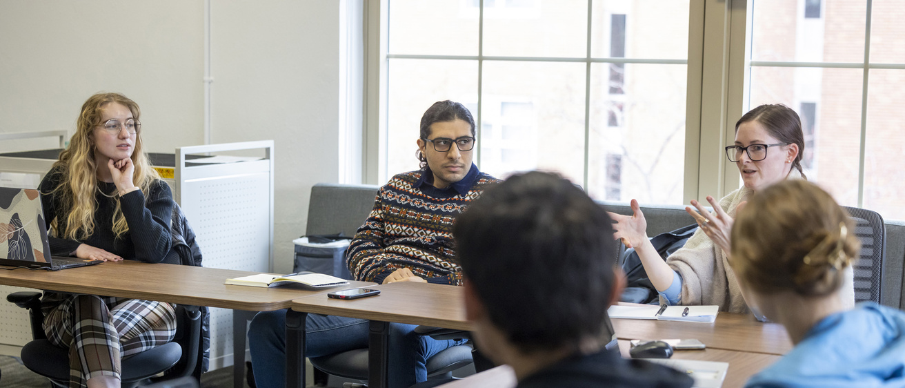 Students interacting in a classroom